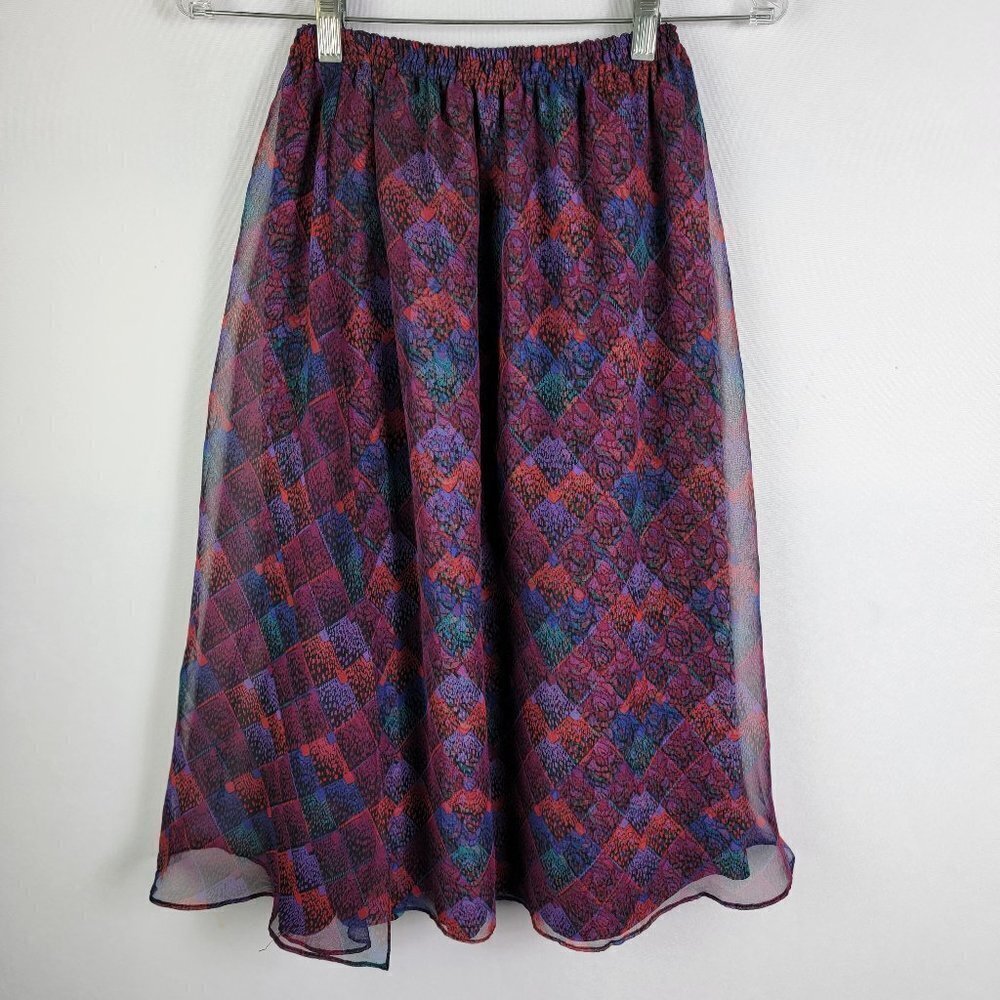 Vintage Koos Van Den Akker Abstract Overlay Midi Skirt Womens 4 USA